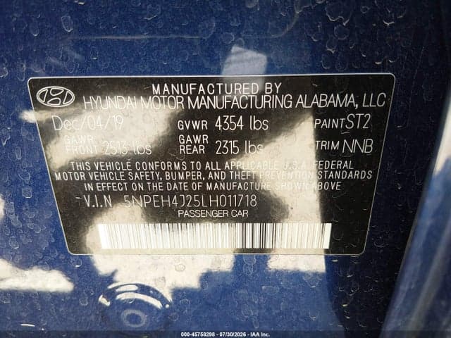 2020 HYUNDAI SONATA LIMITED 9