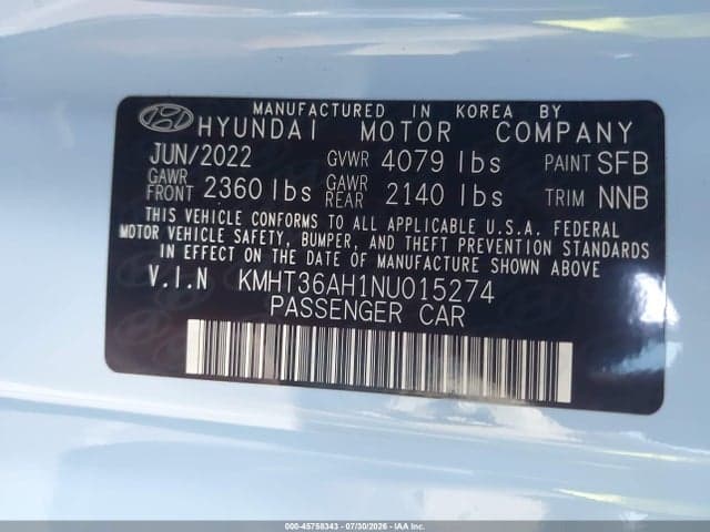 2022 HYUNDAI VELOSTER N 9