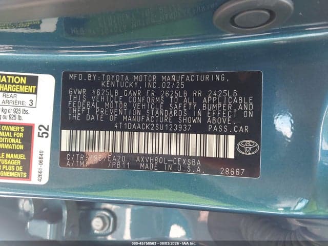 2025 TOYOTA CAMRY SE 9