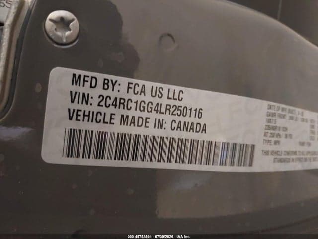 2020 CHRYSLER PACIFICA LIMITED 9
