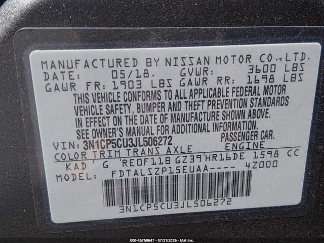 2018 NISSAN KICKS SV 9