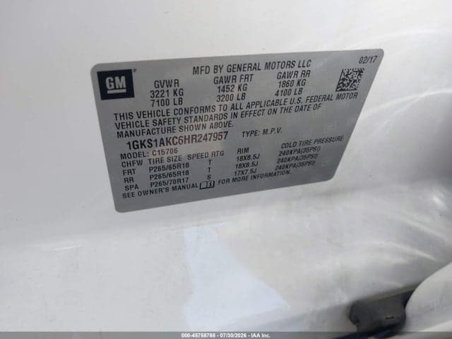 2017 GMC YUKON SLE 9