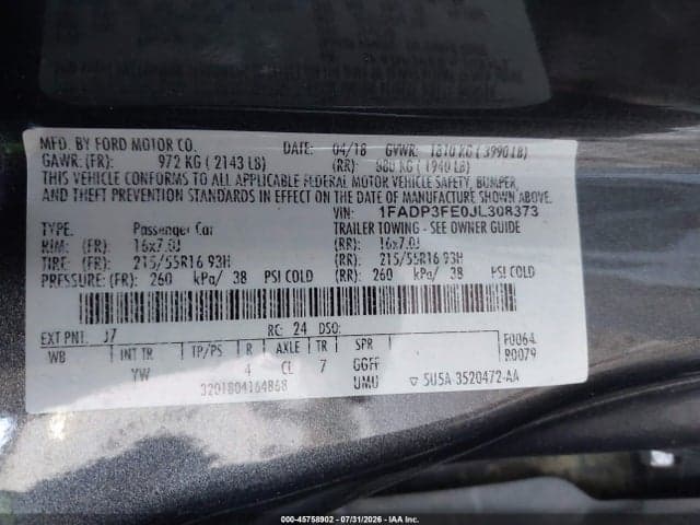 2018 FORD FOCUS SE 9