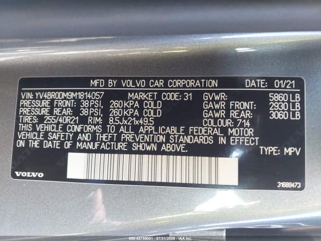 2021 VOLVO XC60 RECHARGE PLUG-IN HYBRID T8 R-DESIGN 9