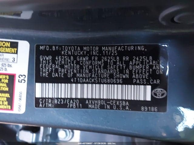 2026 TOYOTA CAMRY SE 9