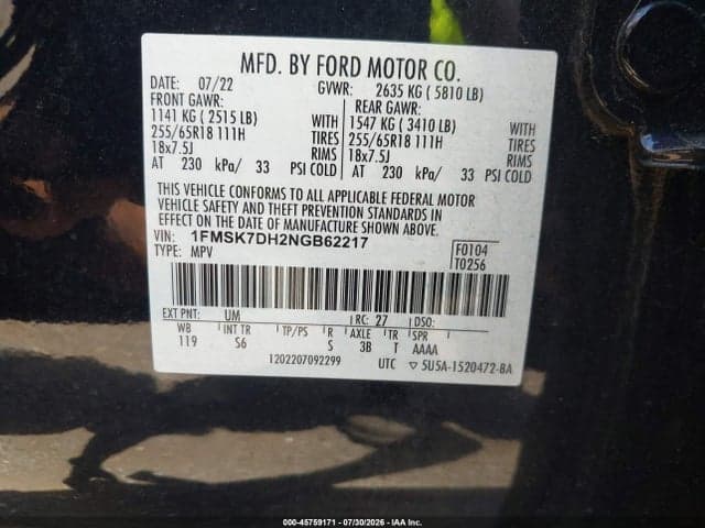 2022 FORD EXPLORER XLT 9