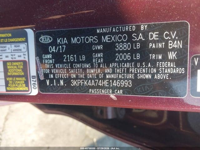 2017 KIA FORTE LX 9
