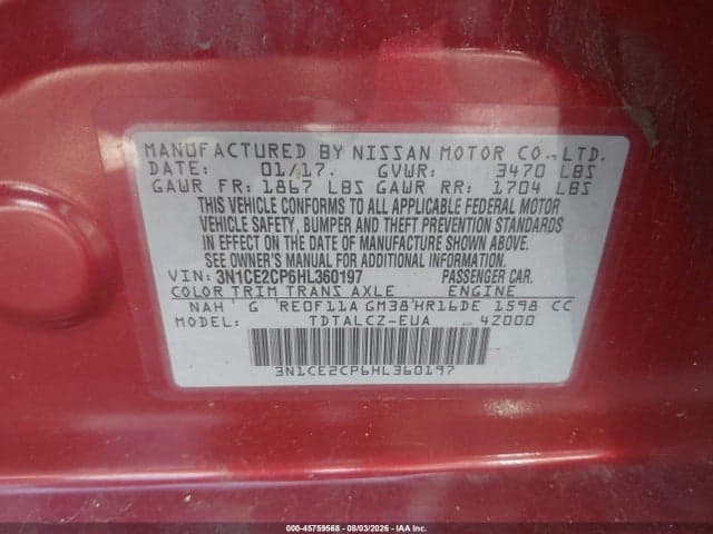 2017 NISSAN VERSA NOTE S PLUS 9