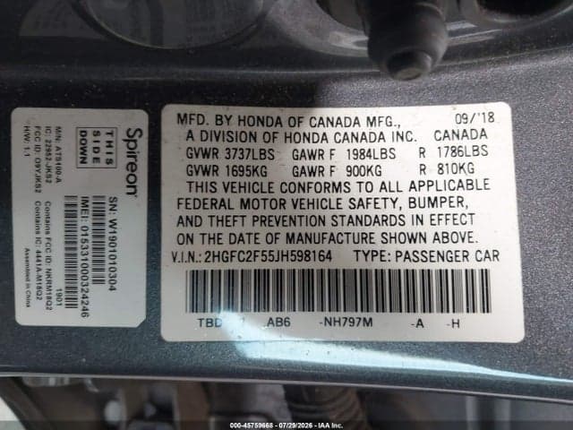 2018 HONDA CIVIC LX 9