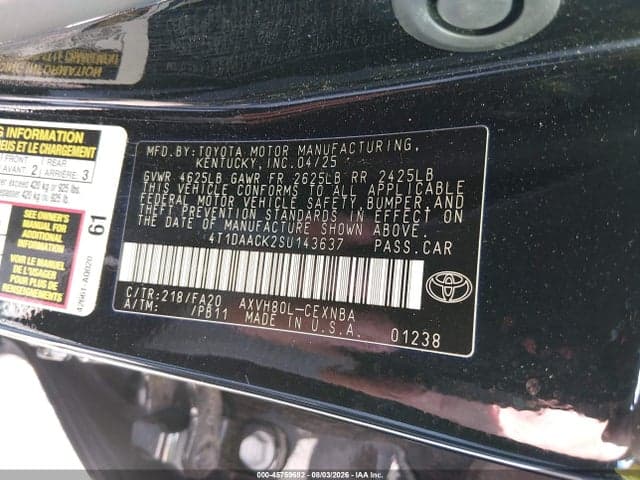 2025 TOYOTA CAMRY LE 9