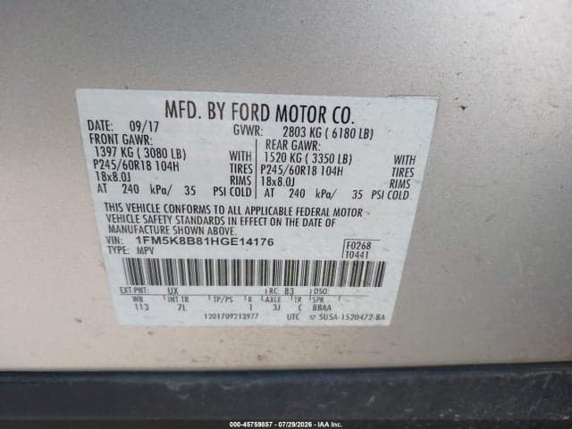 2017 FORD EXPLORER 9