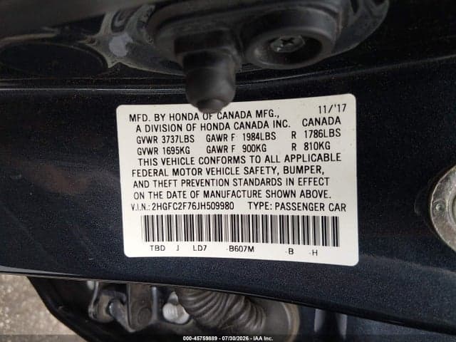 2018 HONDA CIVIC EX 9