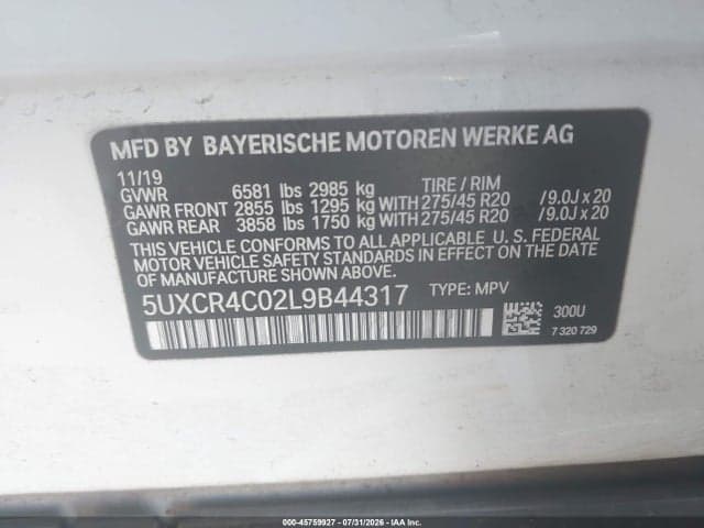 2020 BMW X5 SDRIVE40I 9