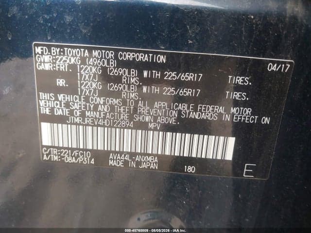 2017 TOYOTA RAV4 HYBRID XLE 9