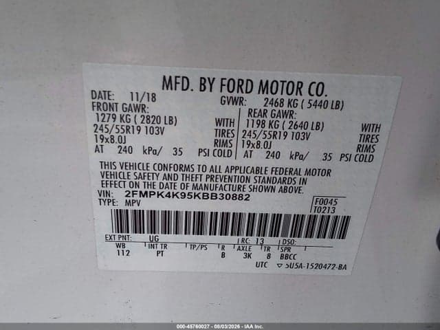 2019 FORD EDGE TITANIUM 9