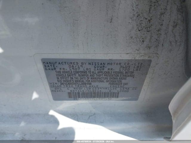 2020 NISSAN VERSA S XTRONIC CVT 9