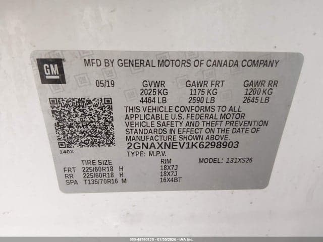 2019 CHEVROLET EQUINOX PREMIER 9