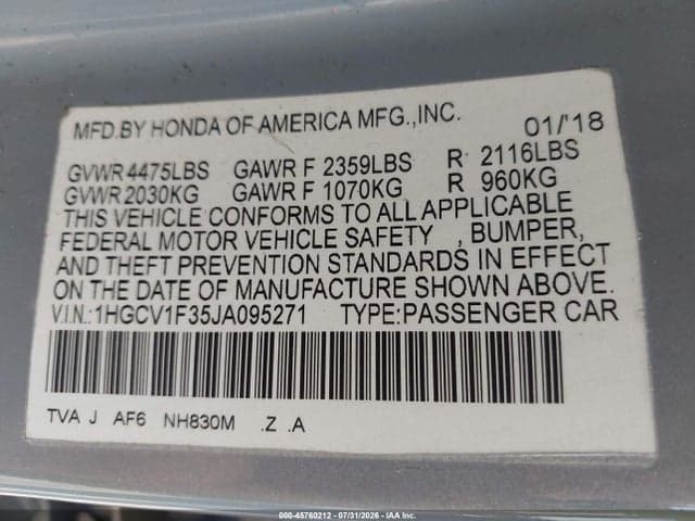 2018 HONDA ACCORD SPORT 9