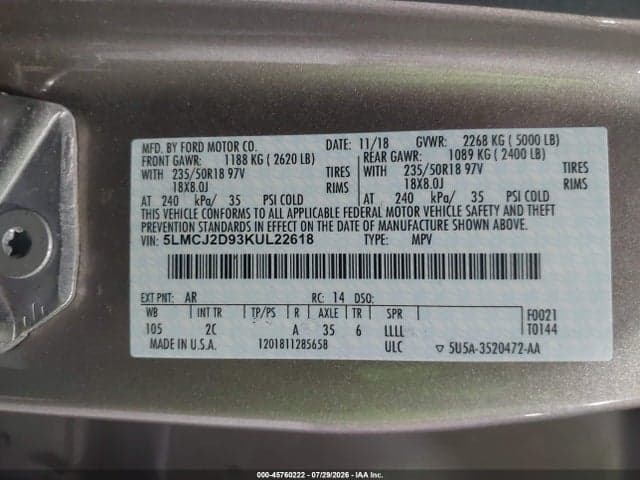 2019 LINCOLN MKC SELECT 9