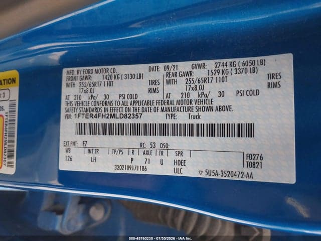 2021 FORD RANGER XLT 9