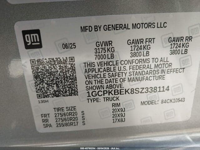 2025 CHEVROLET SILVERADO 1500 4WD SHORT BED CUSTOM 9