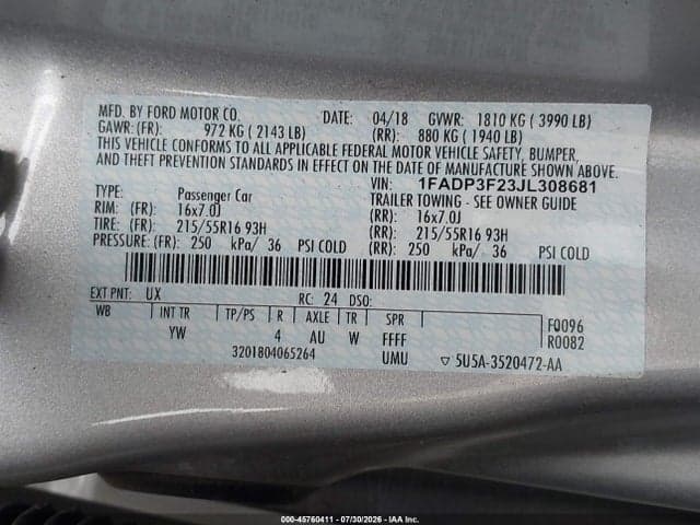 2018 FORD FOCUS SE 9