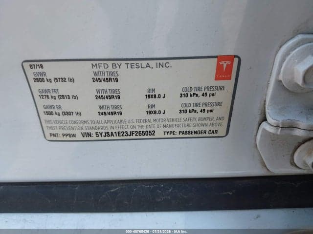 2018 TESLA MODEL S 100D/75D/P100D 9