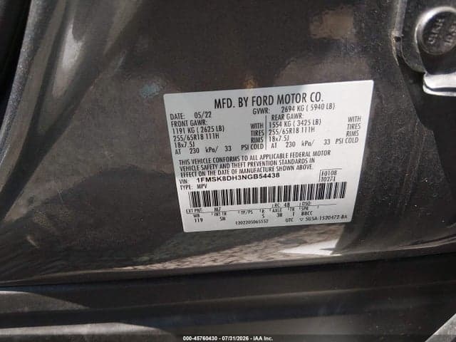 2022 FORD EXPLORER XLT 9