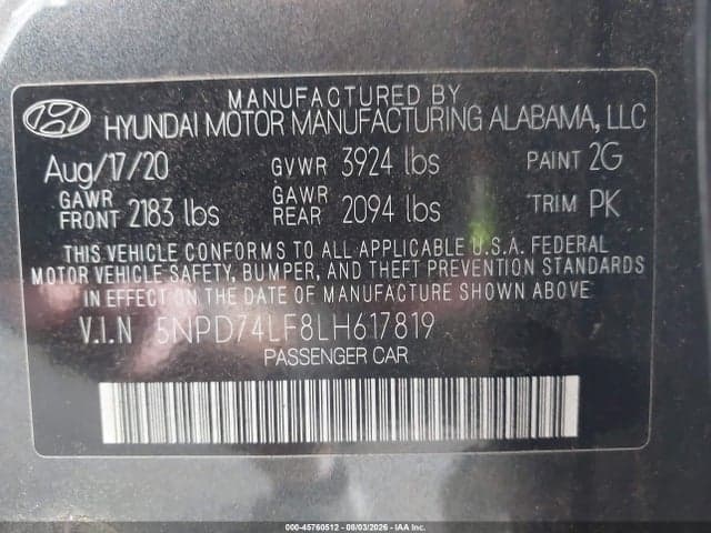 2020 HYUNDAI ELANTRA SE 9