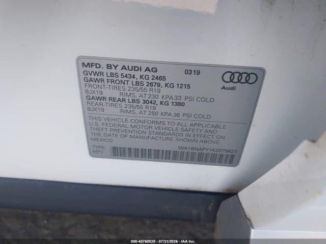 2019 AUDI Q5 45 PREMIUM 9