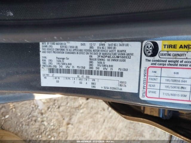 2018 FORD FIESTA SE 9
