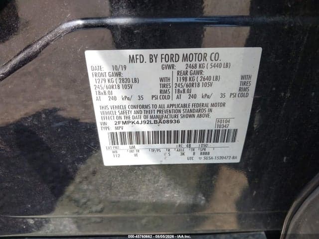 2020 FORD EDGE SEL 9
