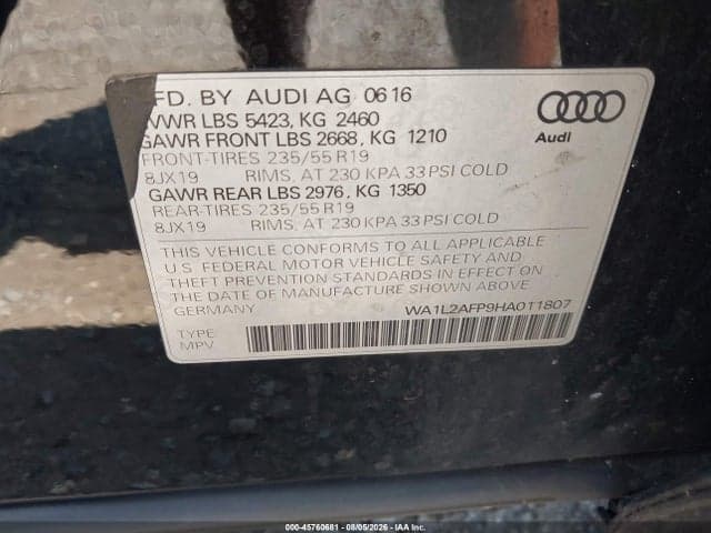 2017 AUDI Q5 2.0T PREMIUM 9