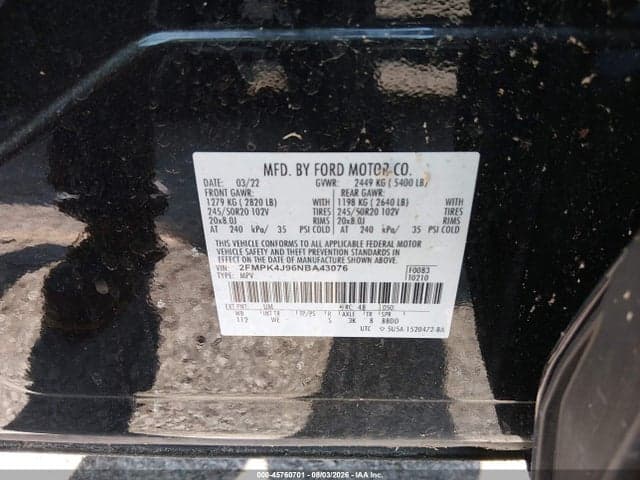 2022 FORD EDGE ST-LINE 9