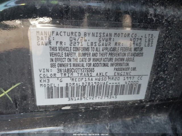 2026 NISSAN SENTRA SV 9