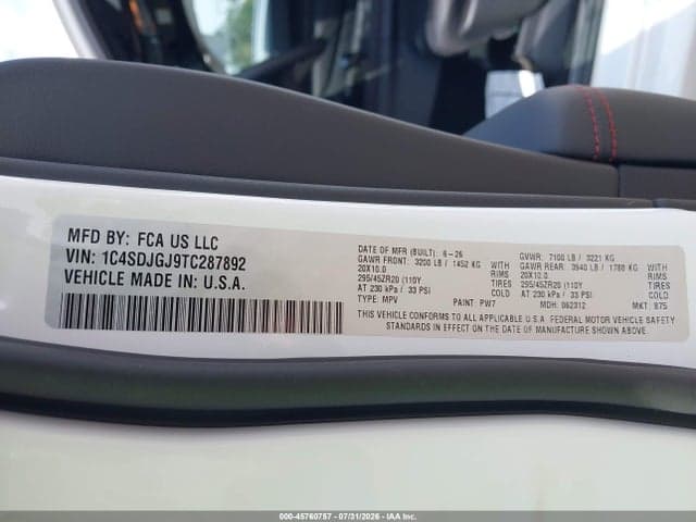2026 DODGE DURANGO RT 9