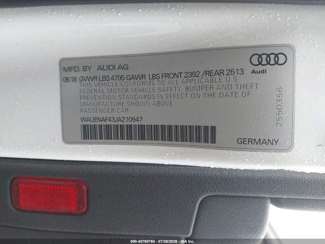 2018 AUDI A4 2.0T PREMIUM/2.0T TECH PREMIUM 9