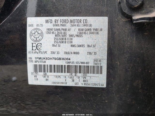 2025 FORD EXPLORER ACTIVE 9
