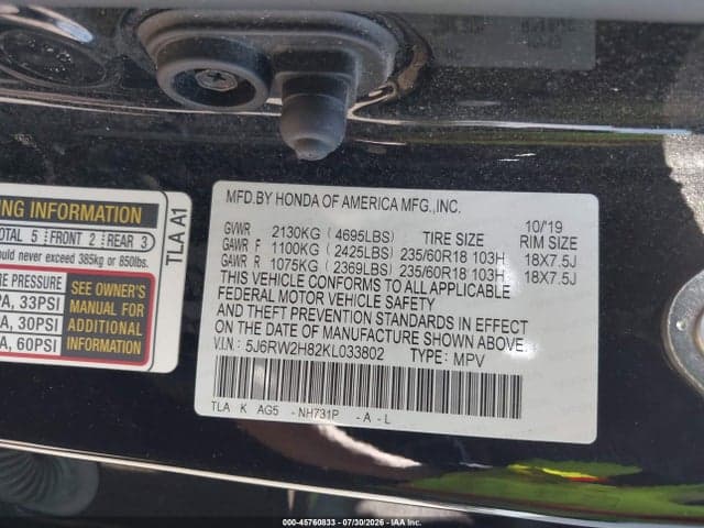 2019 HONDA CR-V EX-L 9
