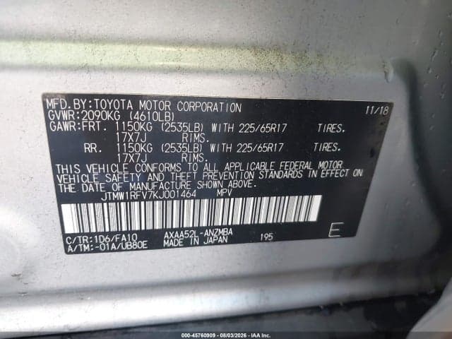 2019 TOYOTA RAV4 XLE 9