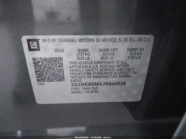 2018 CHEVROLET CRUZE LT AUTO 9