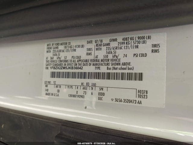 2018 FORD TRANSIT-350 XL 9
