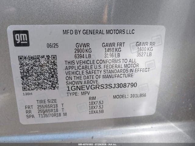 2025 CHEVROLET TRAVERSE AWD LT 9