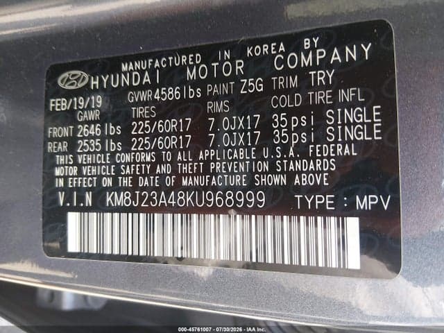 2019 HYUNDAI TUCSON SE 9