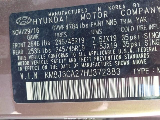 2017 HYUNDAI TUCSON LIMITED 9
