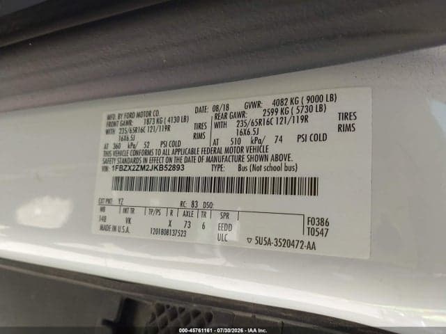 2018 FORD TRANSIT-350 XL 9
