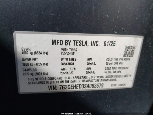 2025 TESLA CYBERTRUCK ALL-WHEEL DRIVE 9