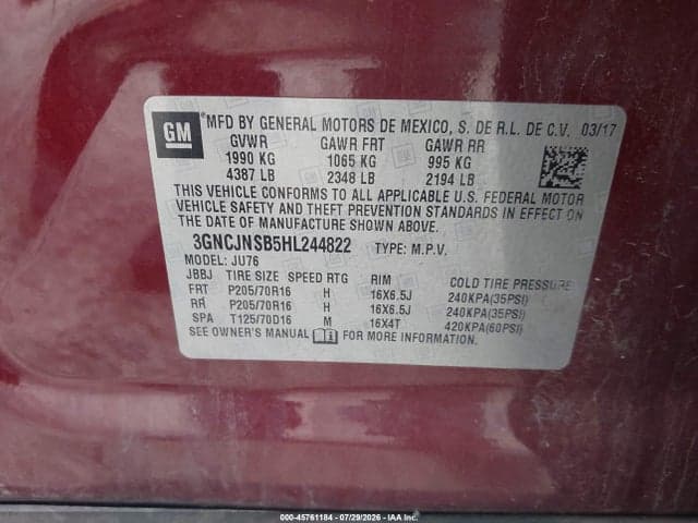 2017 CHEVROLET TRAX LS 9