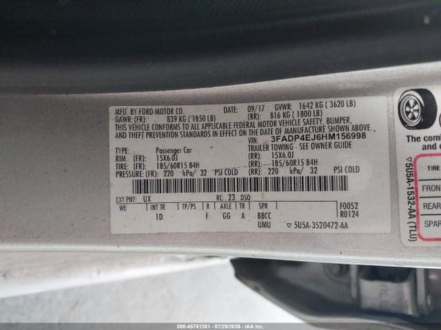 2017 FORD FIESTA SE 9