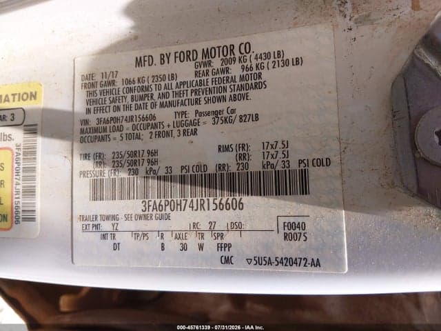 2018 FORD FUSION SE 9